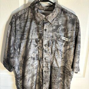 Magellan Outdoors Relaxed Fit Mens Short Sleeve Button Down Shirt Sz L